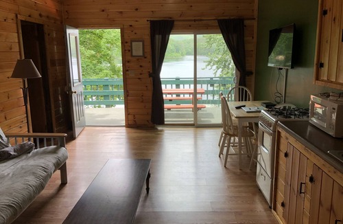 Lake Luzerne-Hadley Cabin | 2 BR Waterfront Lodge Suites Overlooking the Docks and Mountains Sunsets!