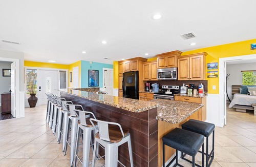 Yacht Club House | 5 Bedroom/4 Bath Saltwater Pool Home with Kayaks and Boat! Fishing off the dock!