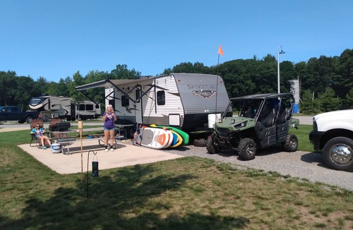 Burton House | Camper with AC/Heat, fire pit, private lake , 4 SUP in Burton - Punderson