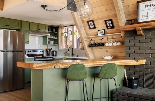 Running Springs Ski Chalet | Modern A-Frame with Mountain Views, Hot Tub, Game Room, & EV in Running Springs