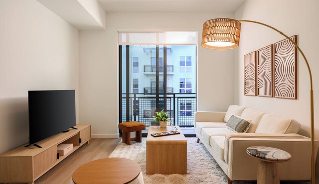 Edgewater Luxury 2BR Suite w/Balcony | Pool + Gym | Sense 28 by AvantStay