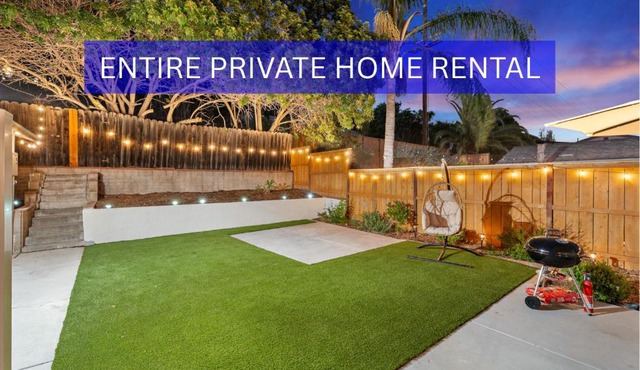 Entire Private Home with 3 King Beds, Gated Yard, 4 Parking, Ranch-Style, Available Now