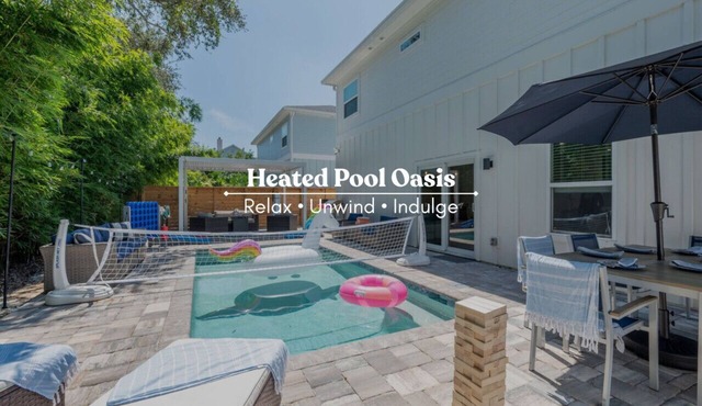 Heated Pool Oasis Arcade + Games Walk to Beach