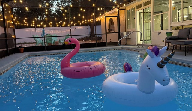 Mediterranean Style 3BR w/Pool, Fire Pit & Private Suite