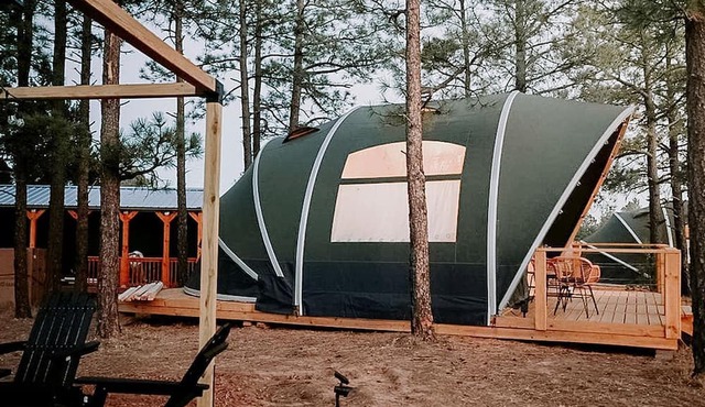Scenic King Glamping Tent with AC & Mountain Views near Mountainair in Torreon, New Mexico