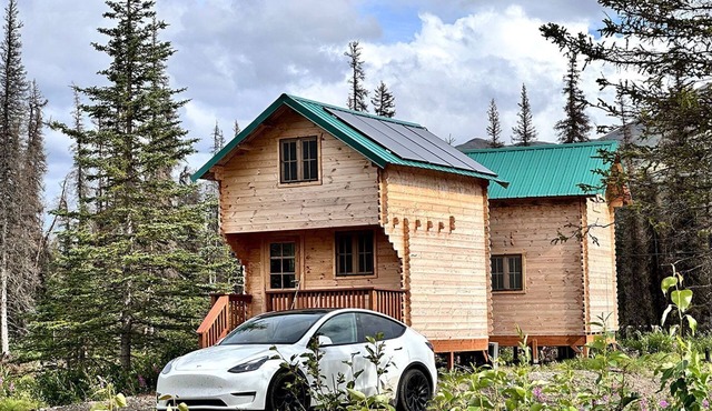 Solar Powered Lakefront Twin Tiny Houses in Cantwell Alaska, Perfect for a Group Getaway to Denali National Park